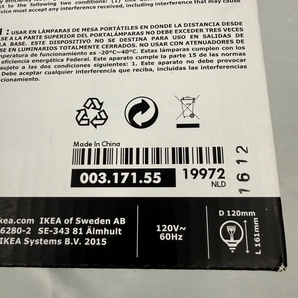 Ikea Nittio Light and Hemma Cord Set 003.171.55 300.815.56